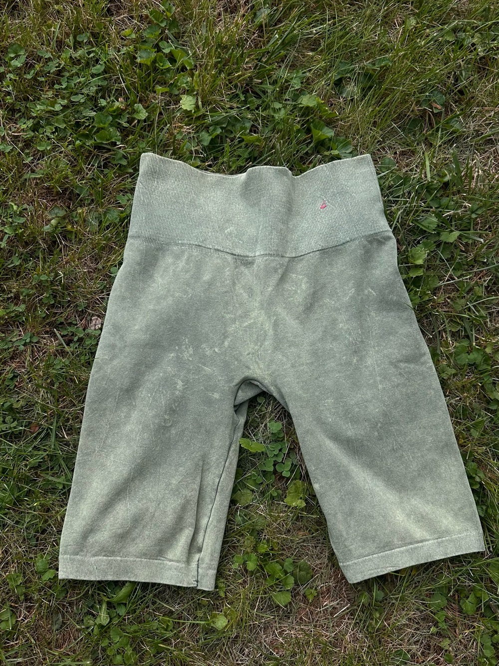 shosho Olive Green Athletic Biker Shorts